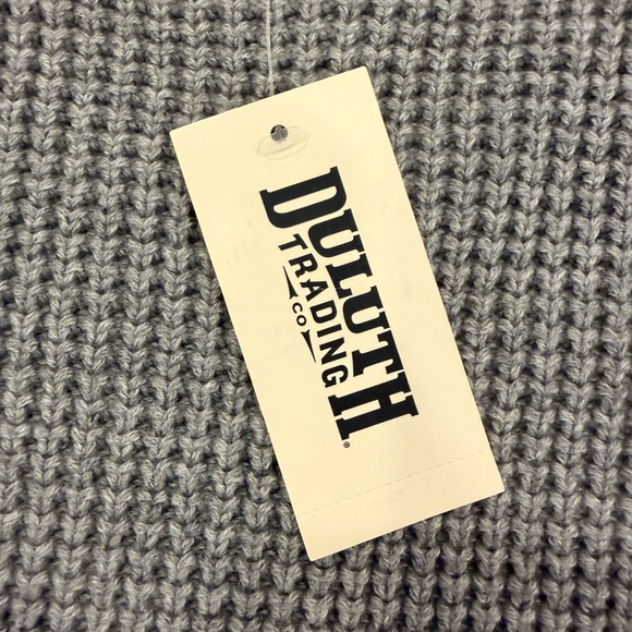 NWT DULUTH TRADING CO Women's Heritage Waffle Stitch Crew Sweater Grey Size S - Picture 4 of 4